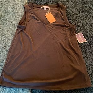 Green Envelope Black Tank Top